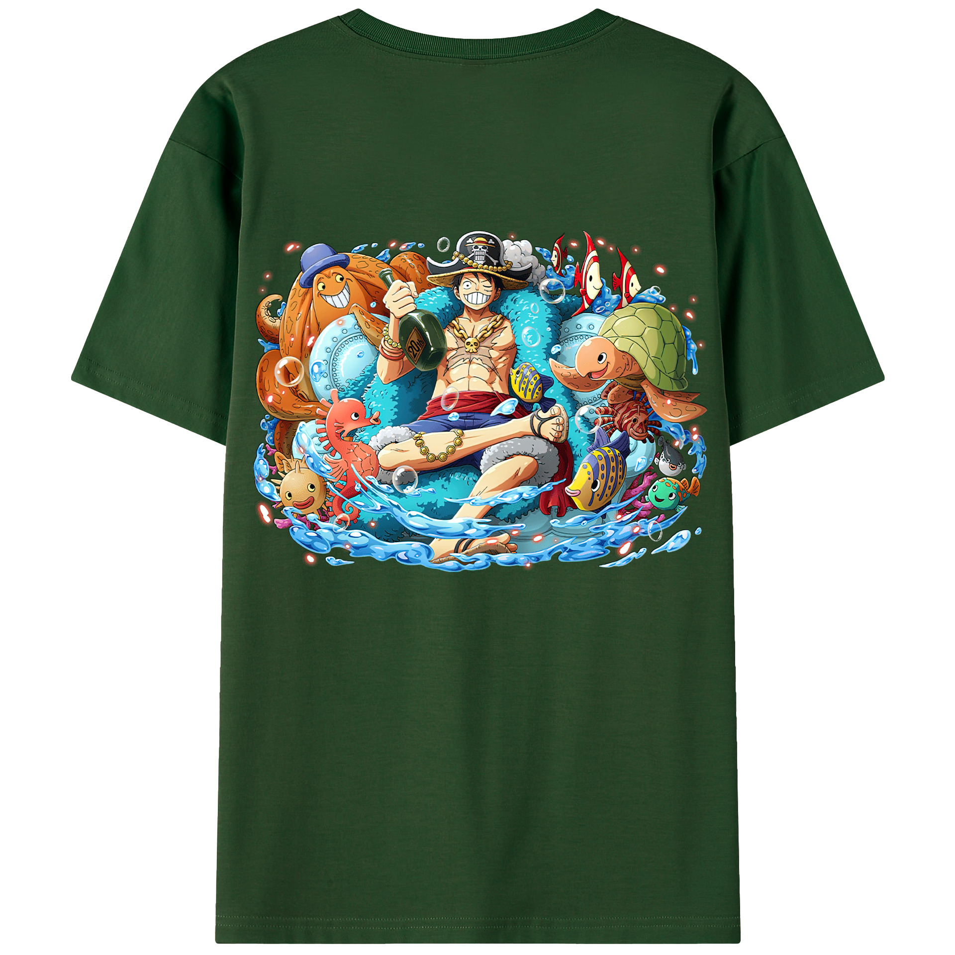 ワンピース モンキー・D・ルフィ ONE PIECE Monkey D. Luffy 綿100％半袖Tシャツ（背面プリント）